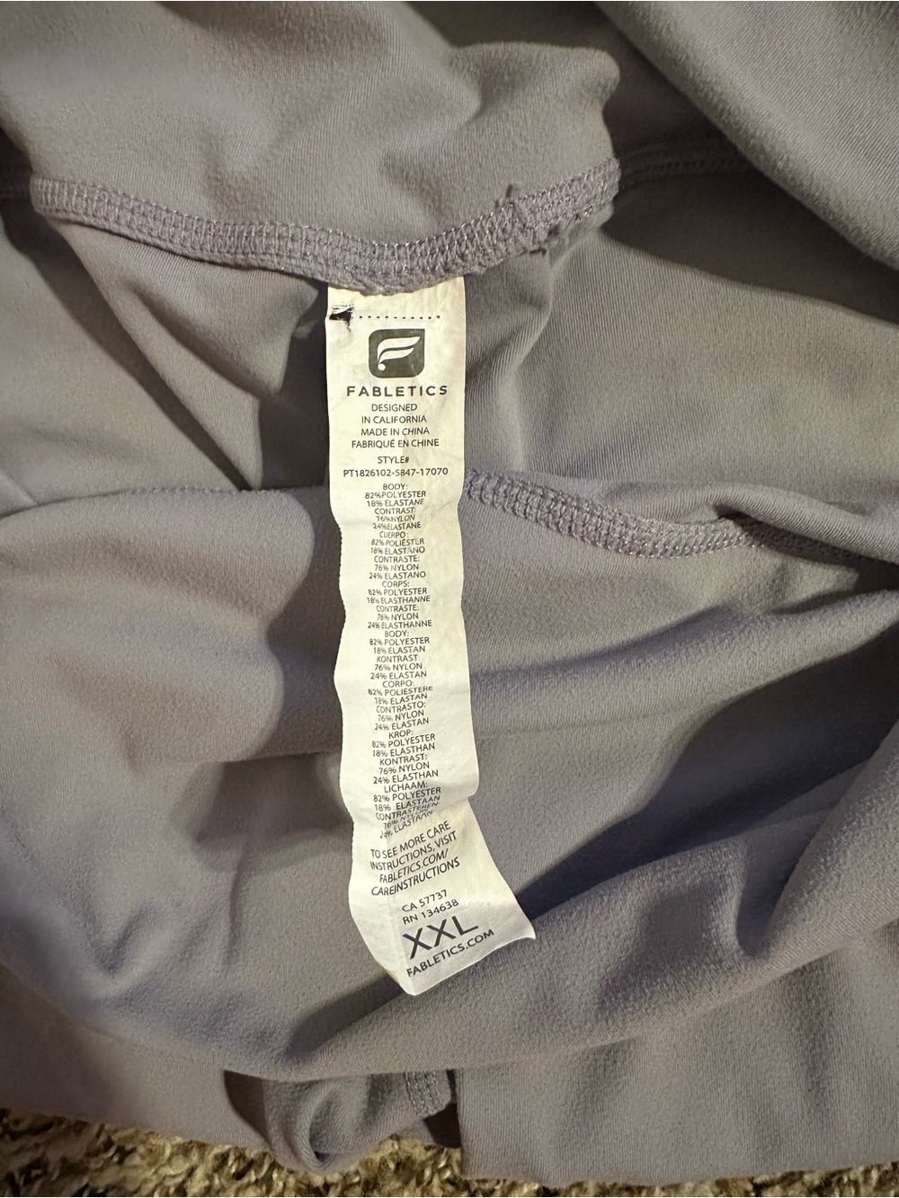 Fabletics XXL Light Purple High Waisted Leggings - Picture 4 of 6